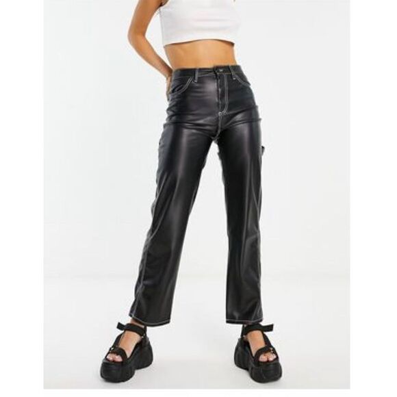 Bershka Faux Leather cargo pants - Picture 1 of 6